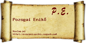 Pozsgai Enikő névjegykártya